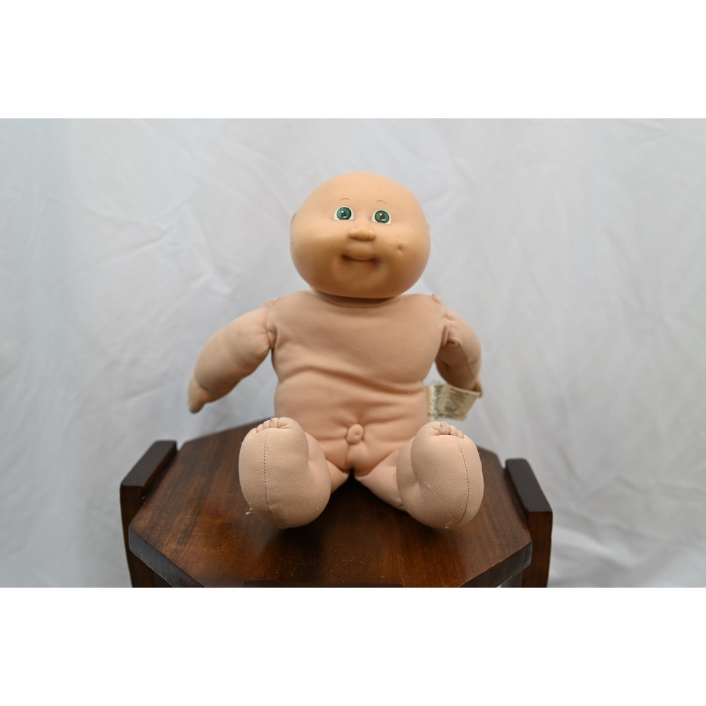 Vintage 1982 Cabbage Patch Kids Doll Bald Green Eyes Mold 5 Coleco 14 Inch